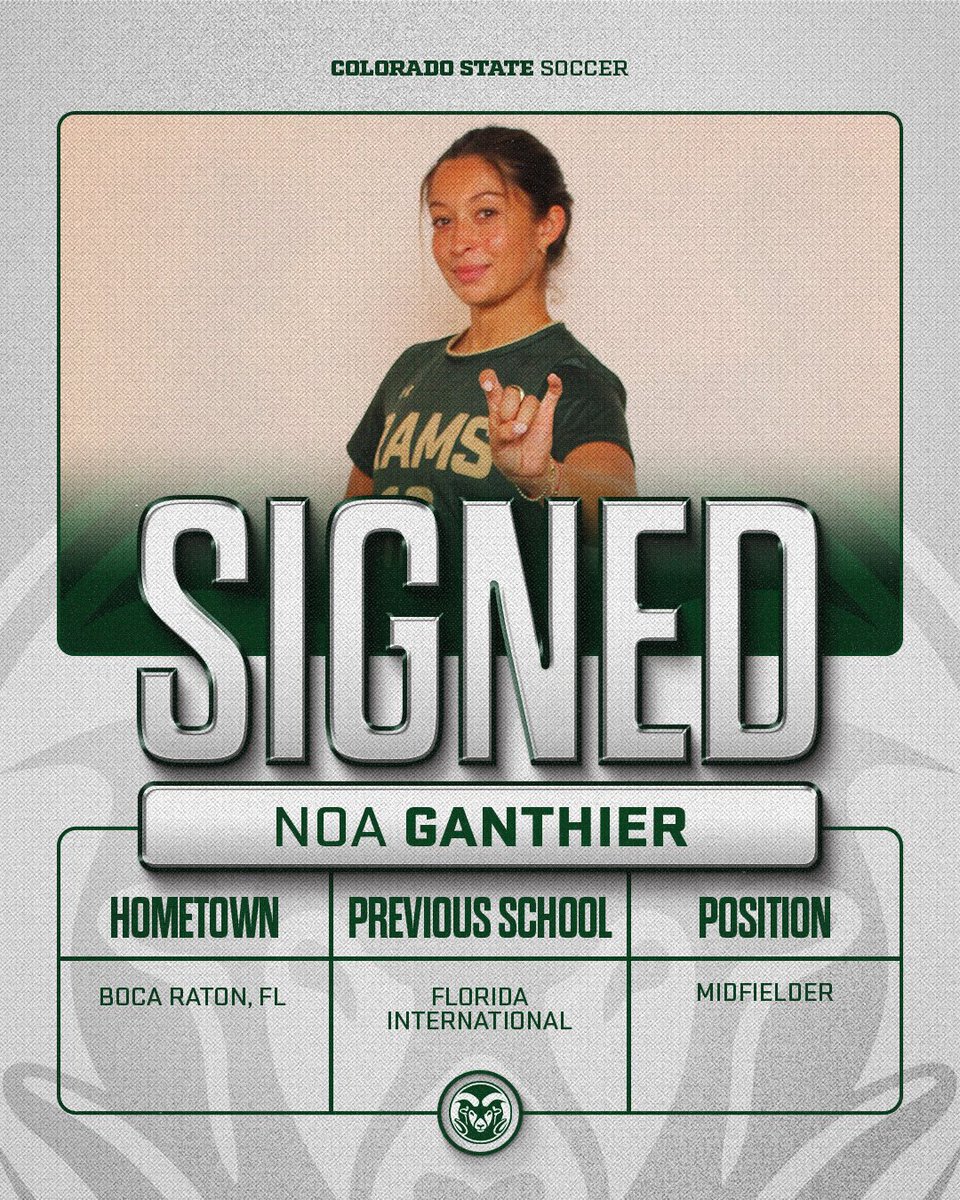 CSUFutbol's tweet photo. 𝐒𝐈𝐆𝐍𝐄𝐃✍️

Welcome, Noa Ganthier to the 𝐑𝐀𝐌𝐈𝐋𝐘!

#Relentless x #CSURams https://t.co/O8kmTtPz0E