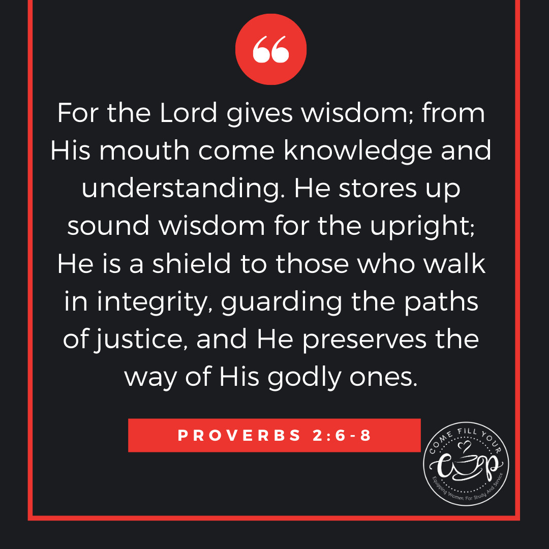 CFYC's tweet photo. For the Lord gives wisdom; from His mouth come knowledge and understanding. He stores up sound wisdom for the upright; He is a shield to those who walk in integrity, guarding the paths of justice,
And He preserves the way of His godly ones. -Proverbs 2:6-8 https://t.co/OWOhWmt8N2