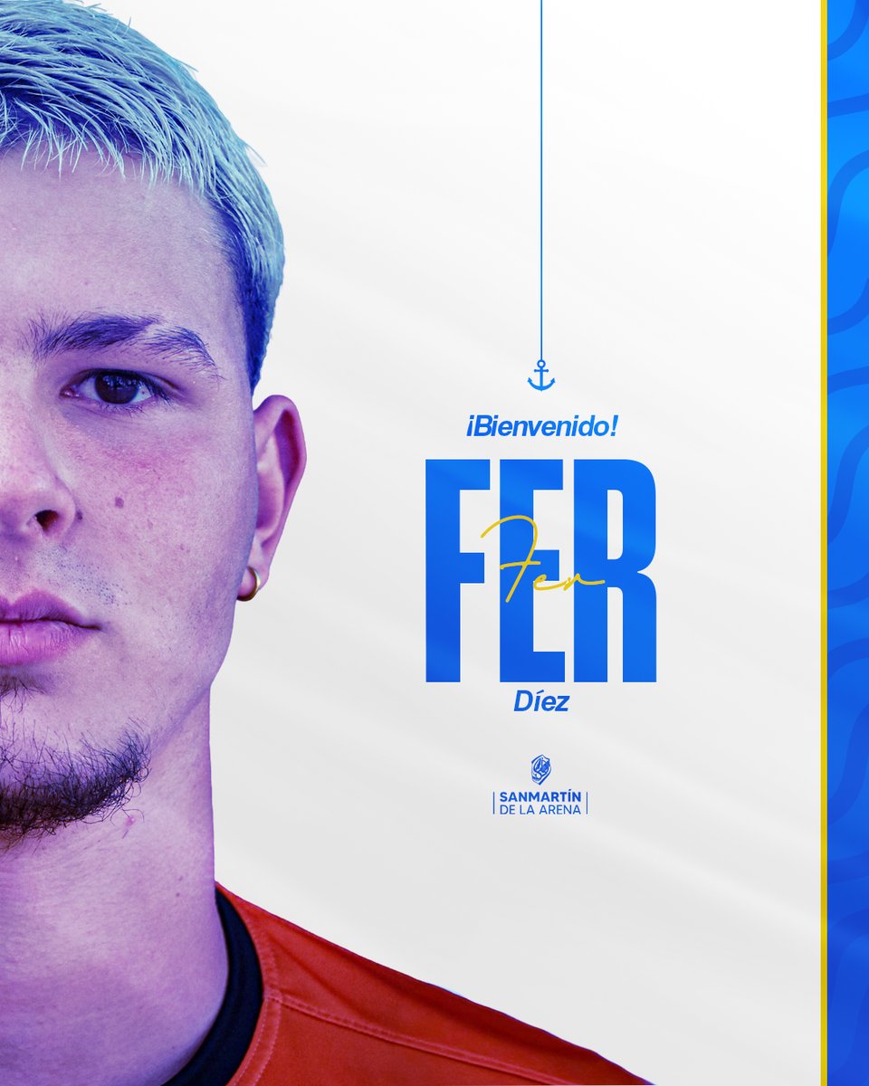 sdsanmartin's tweet photo. 📝 𝗙𝗜𝗖𝗛𝗔𝗝𝗘 | Fernando 'Fer' Díez es blanquiazul.
El joven portero procedente de la Cultural de Guarnizo de 3ª RFEF y con pasado en el Juvenil DH de la RS Gimnástica, se suma al proyecto del San Martín 26/27
¡Bienvenido a tu nueva casa, Fer! 🤍💙
#QueSubaLaMarea https://t.co/6bROOoBdb5