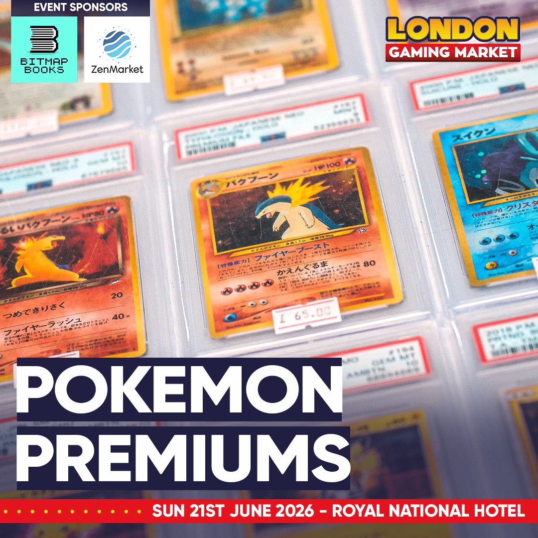TheVGMarket's tweet photo. Catch ’em all at London Gaming Market! Whatever you're after, you'll find an amazing selection of Pokémon cards for sale 🃏⚡

🎟 https://t.co/Nhvo6ao3P2

Sponsors
@Bitmap_Books 📚 https://t.co/YU8sk6k8Bc
@zenmarket_en 🗾 https://t.co/U3pk6BrvVP

#LondonGamingMarket https://t.co/VbneubMkXI