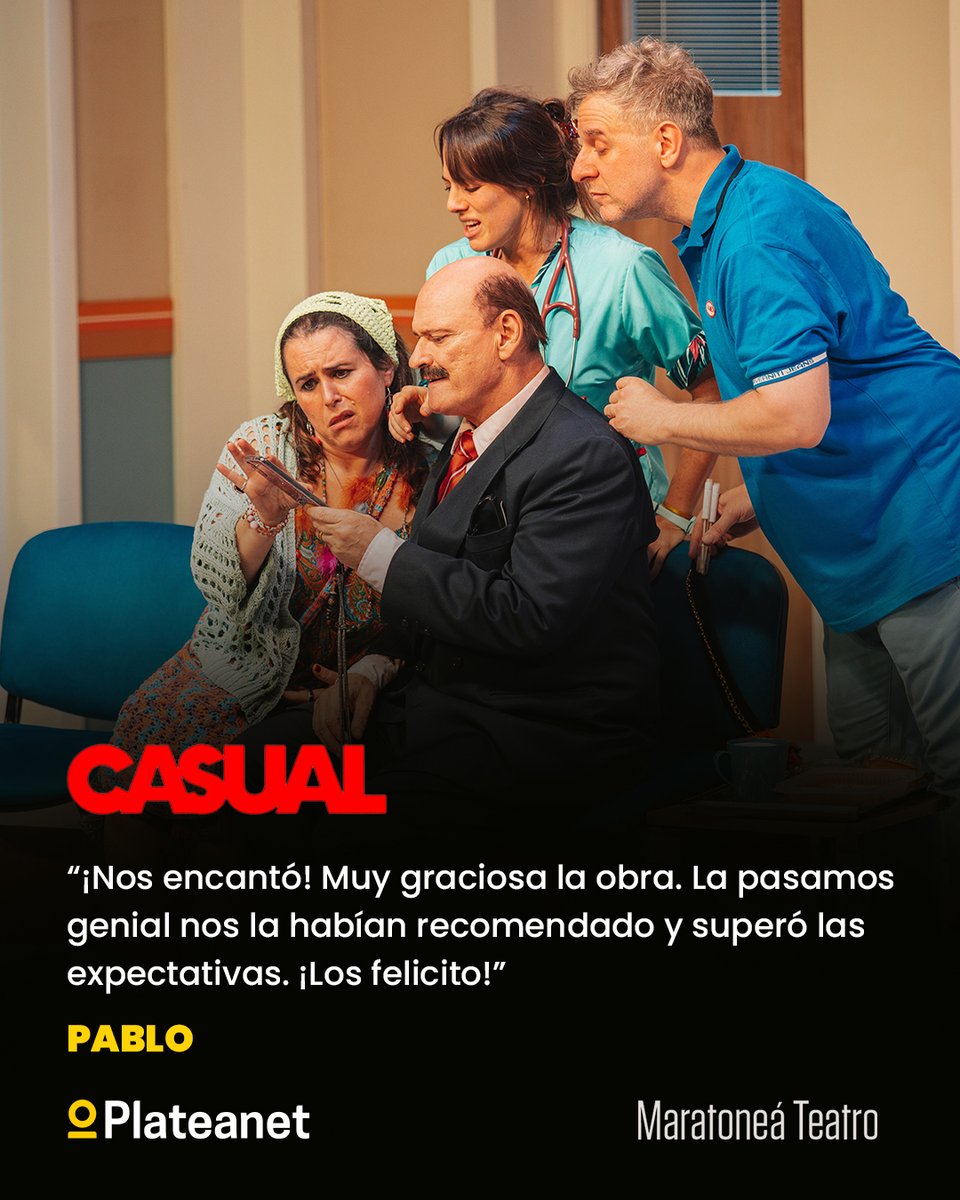 Plateanet's tweet photo. Casual, una obra que te invita a preguntarte ¿Qué tan bien conocés a tus amigos?🫢

📱Deslizá y mirá lo que opina el público que ya la disfrutó.

📍Multiteatro
📆Funciones de Miércoles a Domingos
🎟️Conseguí tus entradas acá  https://t.co/V3L4U8F8pF https://t.co/m3i8i5pymk