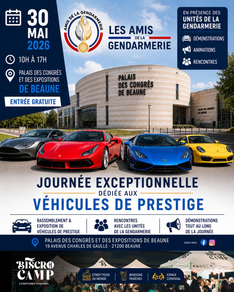 biscrocamp's tweet photo. 🎪 En route pour Beaune !
BISCROCAMP s’installe au Grand Meeting organisé par l’asso « Les Amis de la Gendarmerie de Beaune »
🗓️ Samedi 30/05
⏰ 10h à 17h
📍parking du Palais des Congrès et des Expo à Beaune
✅ Ouvert à tous
🎪 Street Food du monde et buvette à l’ancienne https://t.co/fDapgaXc4y