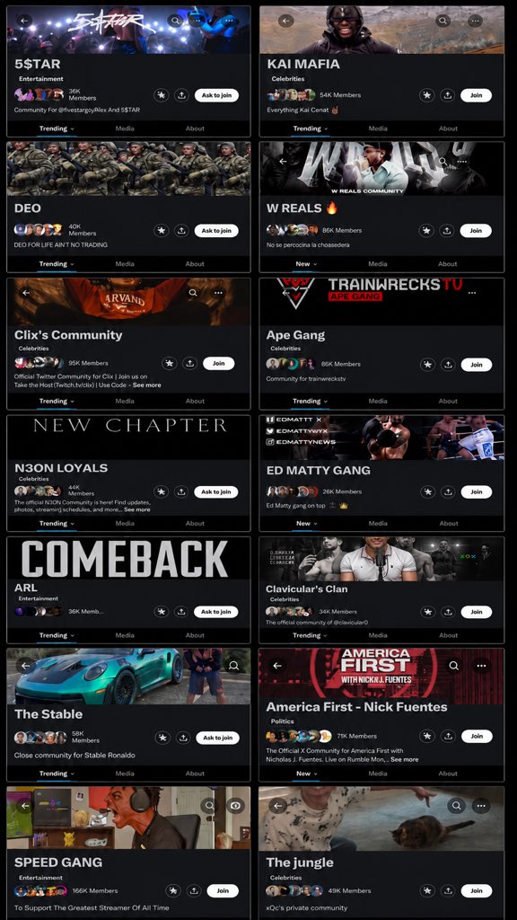 Some of the biggest streamer communities will be deleted by x tomorrow ...