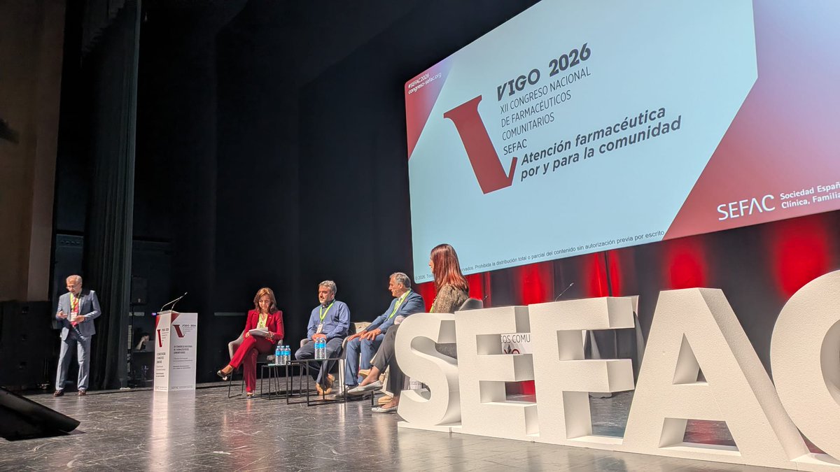 SEFAC_aldia's tweet photo. Deb. profesional #SEFAC2026 con José Ibáñez, Expte SEFAC, Luis Brizuela, FC, Sara Catrain, pta @COFCoruna. Vicente Baixauli, pte SEFAC, Ana Oliver, pta @fefe_farma, Ricardo Blanco, vpte @FEFANE_ ,@tomascodesal, pte SEFAC CyL Modera: @farmaperegrino, Coord. GT SEFAC🤝@stada https://t.co/yZ2pGSv6GG