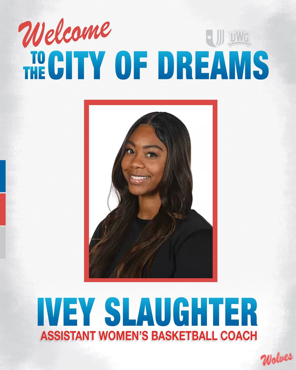 UWG_WBB's tweet photo. Please help us welcome the newest member of our family‼️

Ivey Slaughter has been name a women’s basketball assistant coach! 

#BuiltForMore https://t.co/d09pgi48Cn