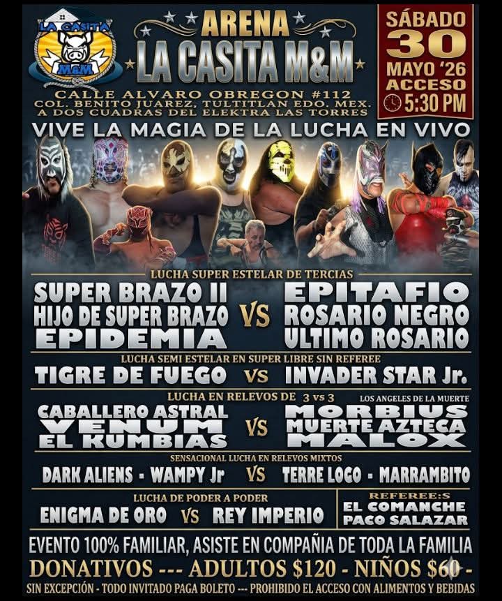 EPIDEMIA1's tweet photo. Nos vemos mañana en la Arena la Casita.
Recuerden que la lucha se ve y se vive mejor en vivo.
#ConsumanLuchaLibreEnVivo
#Epidemia💀☠️ 
#ElReyDelContagio🦠☣️ 
#ElIcebergDeLaLuchaLibre☃️❄️🌬️🥶⛄🌨️ https://t.co/vvaUSj3Rii