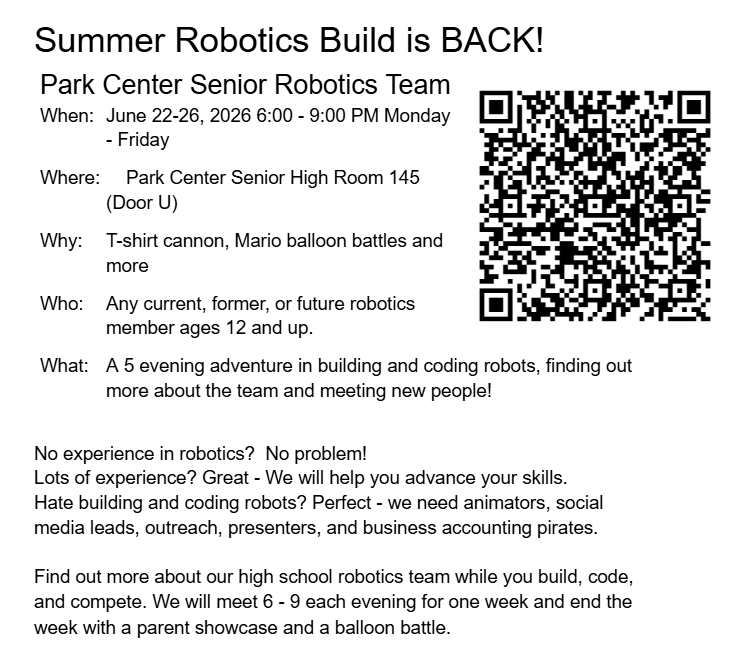 bmssteam's tweet photo. Summer Robotics Build at PC this summer!  Sign up here:
https://t.co/sjx1pJyL7p https://t.co/wlkVA2yWVX