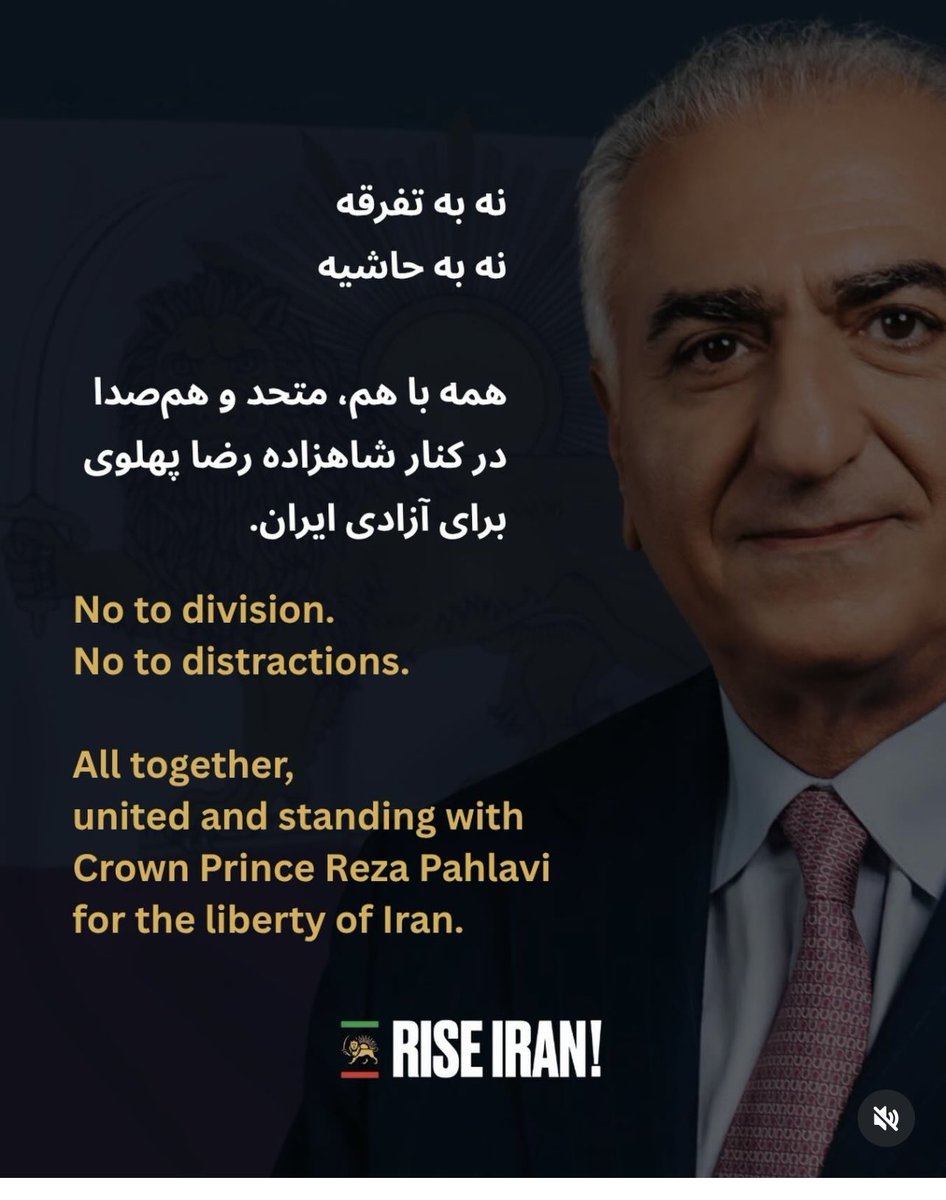 skolbadypoor's tweet photo. No to division.
We are all united and standing together.
We reclaim our beloved Iran under the leadership of HRH Reza Pahlavi.
#KingRezaPahlavi
#JavidShah‌‌‌‌‌ https://t.co/b1OicE8Sgo