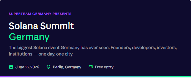 theillus1onist's tweet photo. Berlin is about to become the capital of Solana for one day.

On June 13th, @SuperteamDE is hosting the largest Solana summit Germany has ever seen and it's completely free to attend.

Here's why you should be there. 🧵 https://t.co/h6WzN3Sj5o