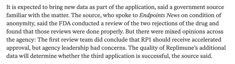 maxonwifi's tweet photo. Some scoopy details in our Replimune coverage: The FDA investigated how the RP1 submissions were handled and found that processes were followed accordingly in both reviews. But, there were mixed opinions across the agency about whether to grant approval.

https://t.co/xbWWbwc5Ew https://t.co/WE5gRnlZnd