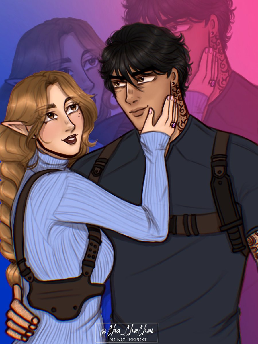 cha_chachai's tweet photo. Missed day 28 of Elriel Month oops 🫣 AU’s cause I’m still obsessed with Resident Evil and thought Elain and Azriel would be perfect as Ada and Leon 💙💖 
#elriel #elrielmonth https://t.co/HP2nzzh7VR