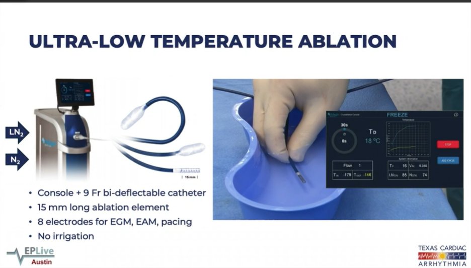 EPLive2's tweet photo. Dr. J. David Burkhardt is breaking down a challenging case for Ultra-Low Temperature VT Ablation at #EPLive2026:

🔹 74yo male with CAD, NICM (EF 45%), & CHF 
🔹 s/p TAVR & 2 prior VT ablations 
🔹 Experiencing recurrent VT storms despite Amiodarone and a new CRT-D.

#EPLiveAustin #EPLive #Cardiology #EP