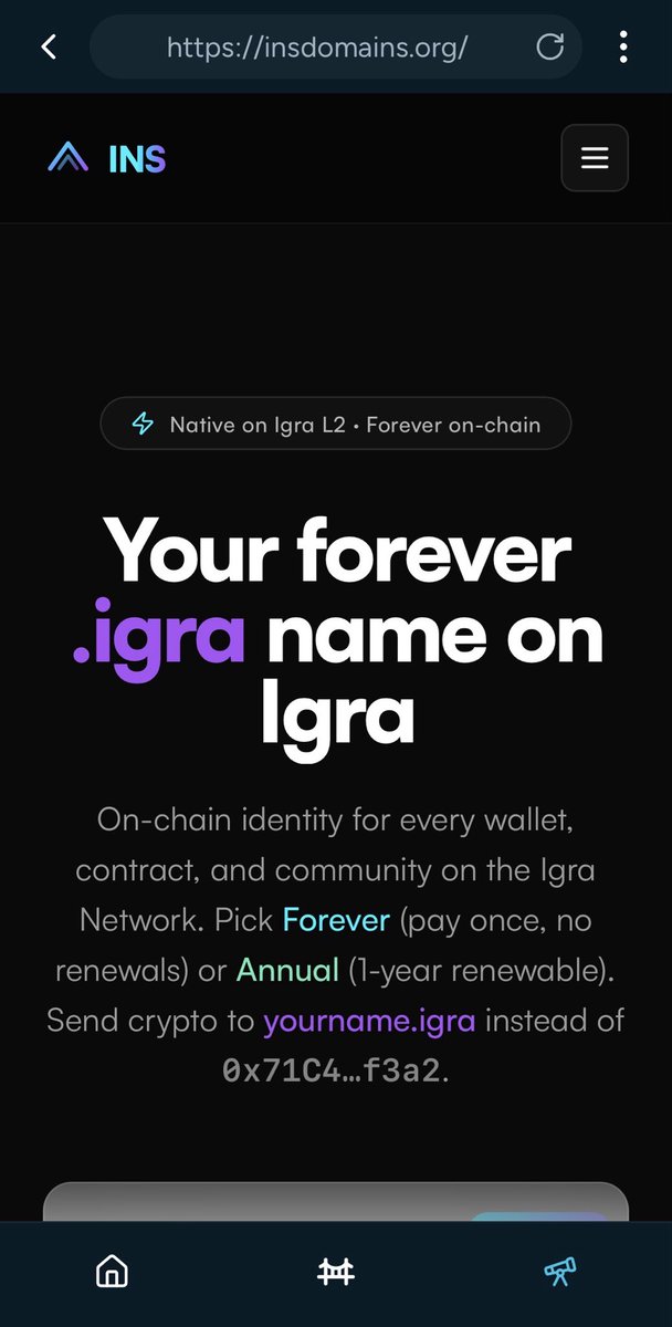 IgraNameService's tweet photo. Big thanks to @KastleWallet 
For the Integration of the INS website into their explorer 🫱🏻‍🫲🏼

Even easier to mint your 
.igra forever name before it’s gone https://t.co/EXmiwpWVtu