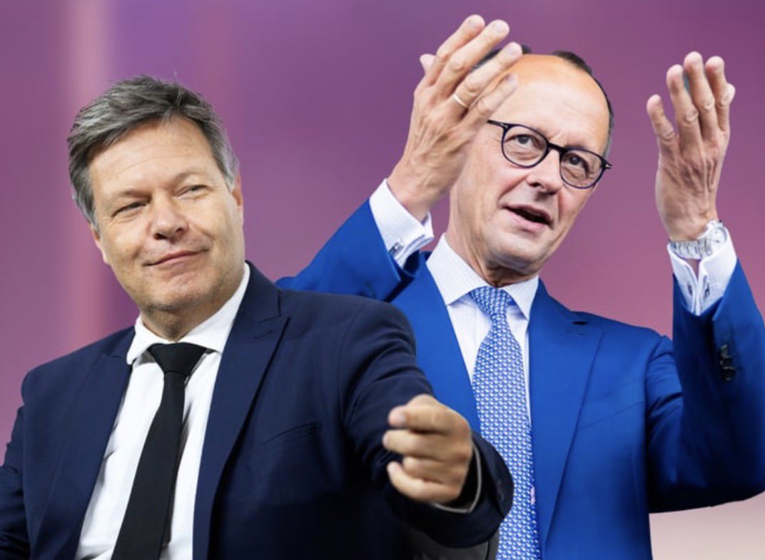 Faktencheck2030's tweet photo. Sachen die Robert Habeck erreicht hat vs Sachen über die Friedrich Merz spricht: 

Ausbau der erneuerbaren Energien beschleunigt.
Habeck ✅
Merz ❌

Deutschland unabhängiger von russischem Gas gemacht.
Habeck ✅
Merz ❌

Solaranlagen auf Dächern vereinfacht.
Habeck ✅
Merz ❌

Wärmepumpen und klimafreundliches Heizen gefördert.
Habeck ✅
Merz ❌

Windkraftausbau auf Rekordniveau gebracht.
Habeck ✅
Merz ❌

Klimaschutz als wirtschaftliche Chance gesehen.
Habeck ✅
Merz ❌
#Reiche #Erneuerbare #cdufährtdeutschlandandiewand