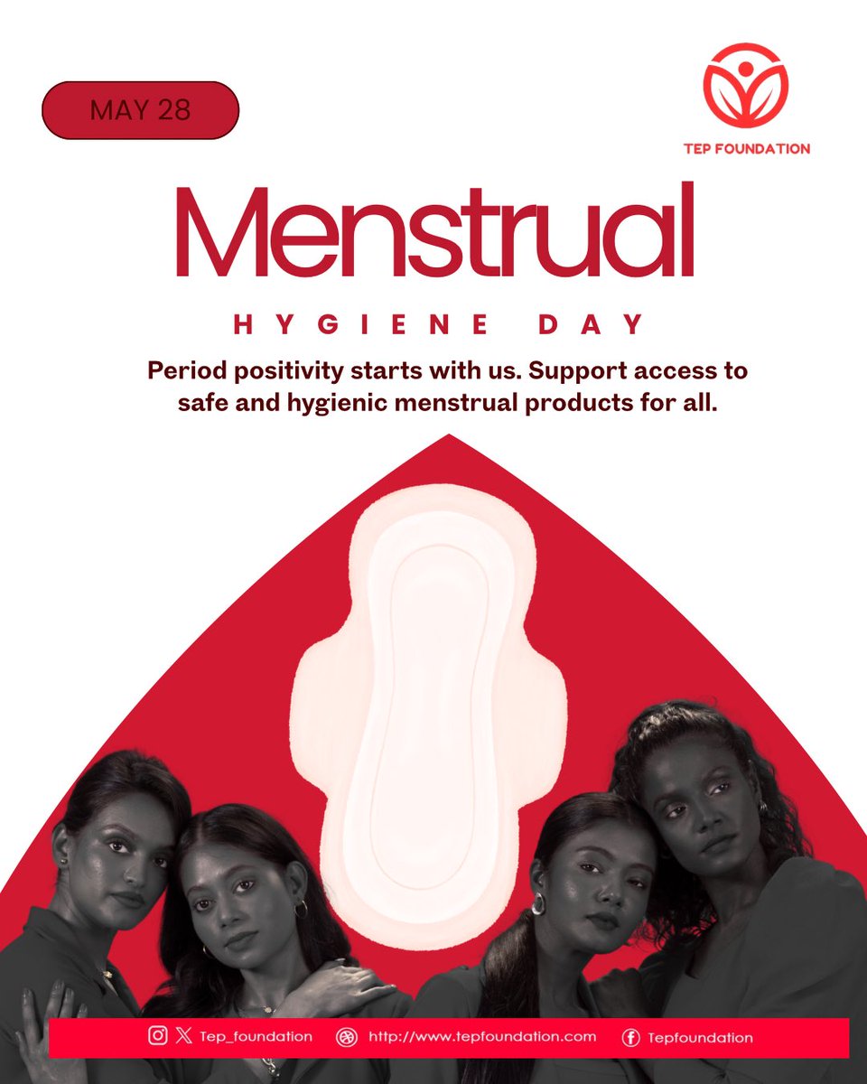 Tep_foundation's tweet photo. This Menstrual Hygiene Day, we stand for open conversations, proper education, and accessible products for all women and girls.

#mentralhygieneday #menstralhealth #WASH #menstration #nomoreshame https://t.co/JcwxiBSISv