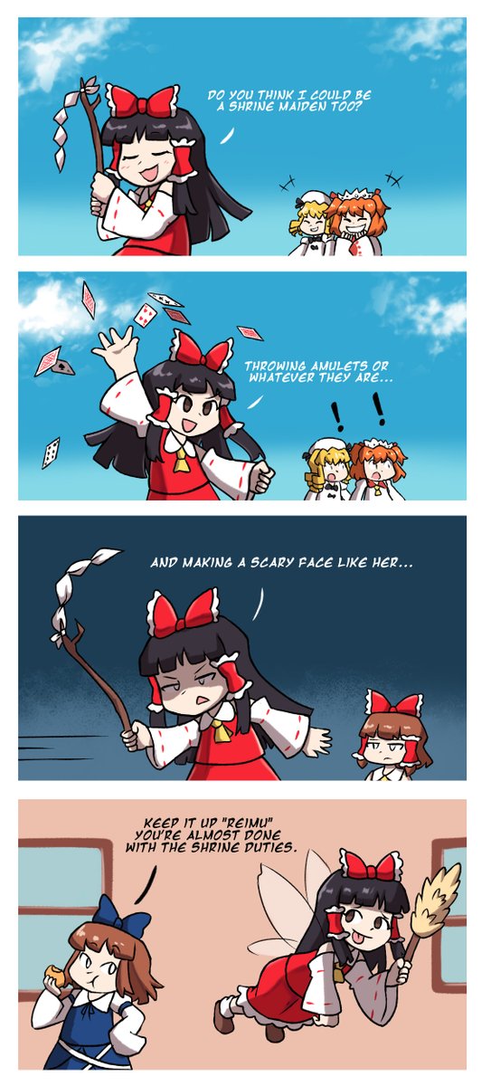 EdgyCat's tweet photo. Star wants to be a shrine maiden like Reimu
#Touhou #東方Project https://t.co/DuXYoUOaKr