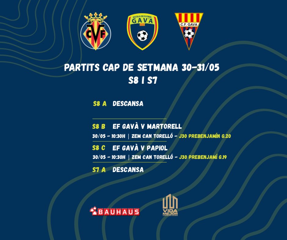 EFGava's tweet photo. 🟢🔵PARTITS

Això ja s’acaba i ens queden els últims partits de lligues ⚽️⚽️

Ara toca acabar molt bé la lliga i demostrar tot l’après durant la temporada 👏👏

Molta sort a tots i totes 🍀🍀

#oleolegavà #somefgavà #mareagroga #futbol #futbolbase https://t.co/SsEvHmh1Go