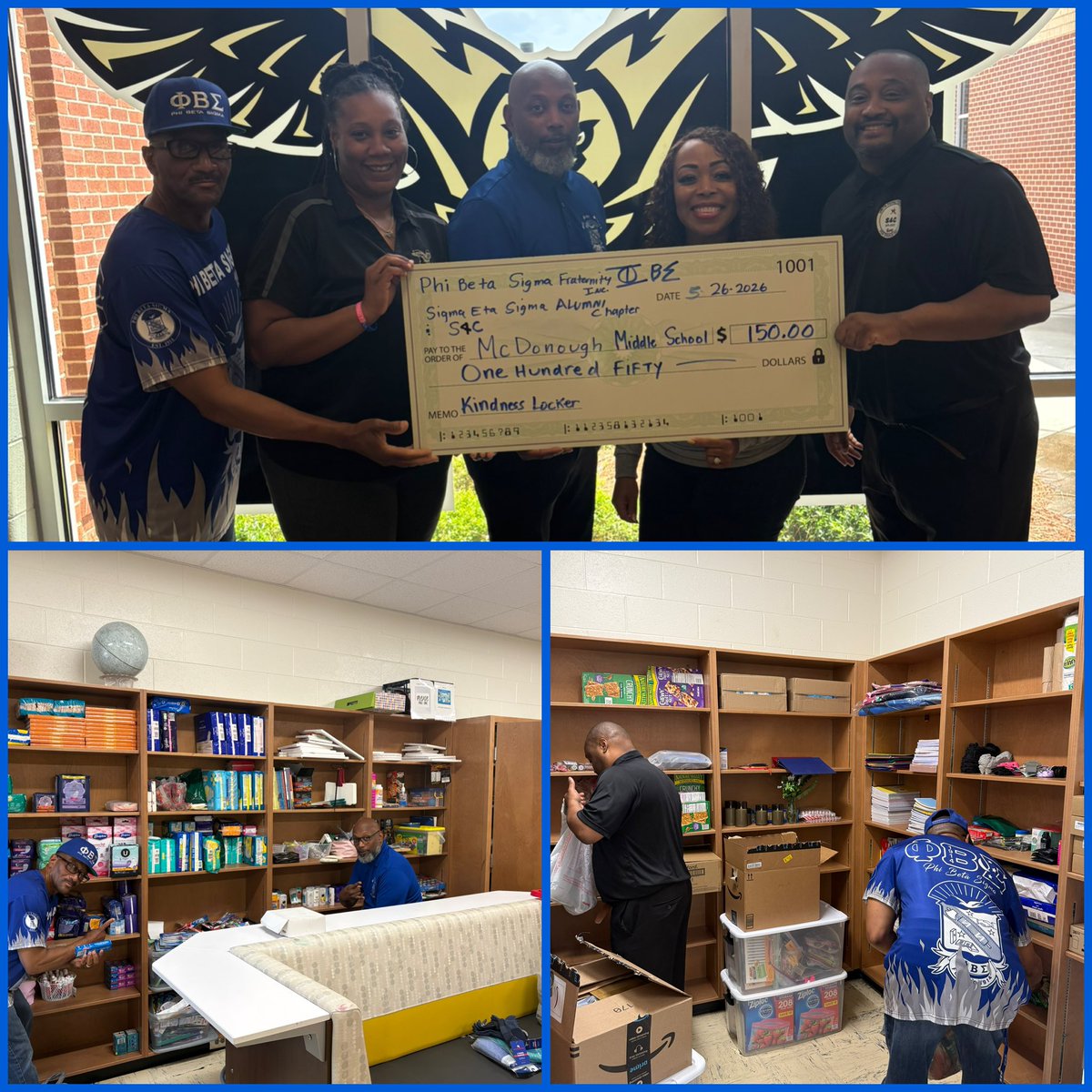 CoachJ81's tweet photo. Thank you to The Smith Family Foundation for Change and the gentlemen of the Sigma ETA Sigma Chapter of Phi Beta Sigma for your generous donation and support of our students. Your kindness and commitment are truly appreciated! @MMS_HCS @DrKim_Kessinger https://t.co/w14NxMC4i6