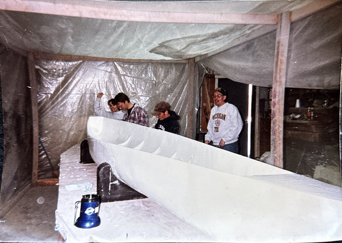 mtucege's tweet photo. As Michigan Tech #ConcreteCanoe heads to the 2026 ASCE Nationals (June 19–21), we're looking back at some team photos from years past!

From molds &amp; construction to competition displays &amp; race-day memories, #Huskies have been building a Concrete Canoe legacy for decades. 💛🖤 https://t.co/7KytuKwBUE