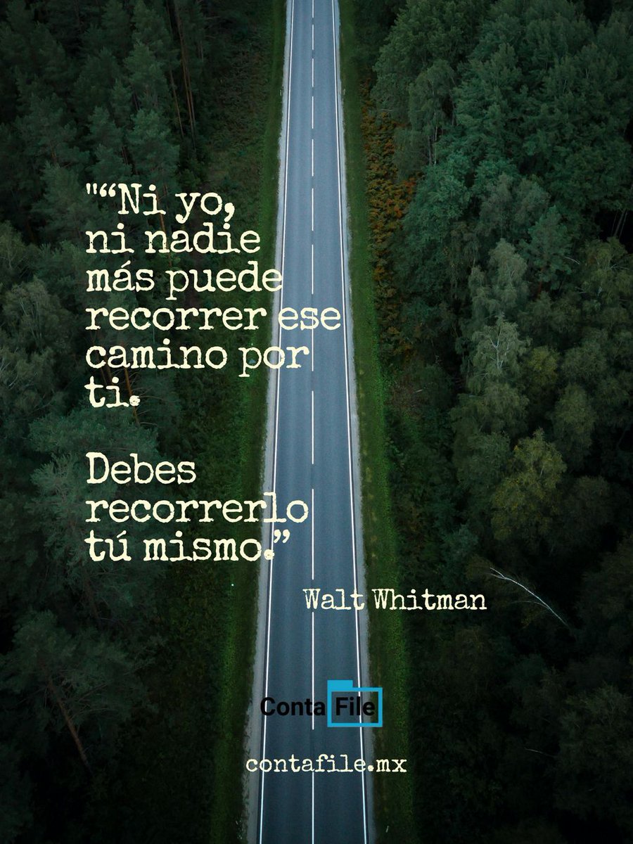 _ContaFile's tweet photo. 🌠 "Ni yo, ni nadie más puede recorrer ese camino por ti.
Debes recorrerlo tú mismo."
- Walt Whitman

#FelizViernesATodos #Inspiración #FridayMotivation https://t.co/FBWdoUXdLP