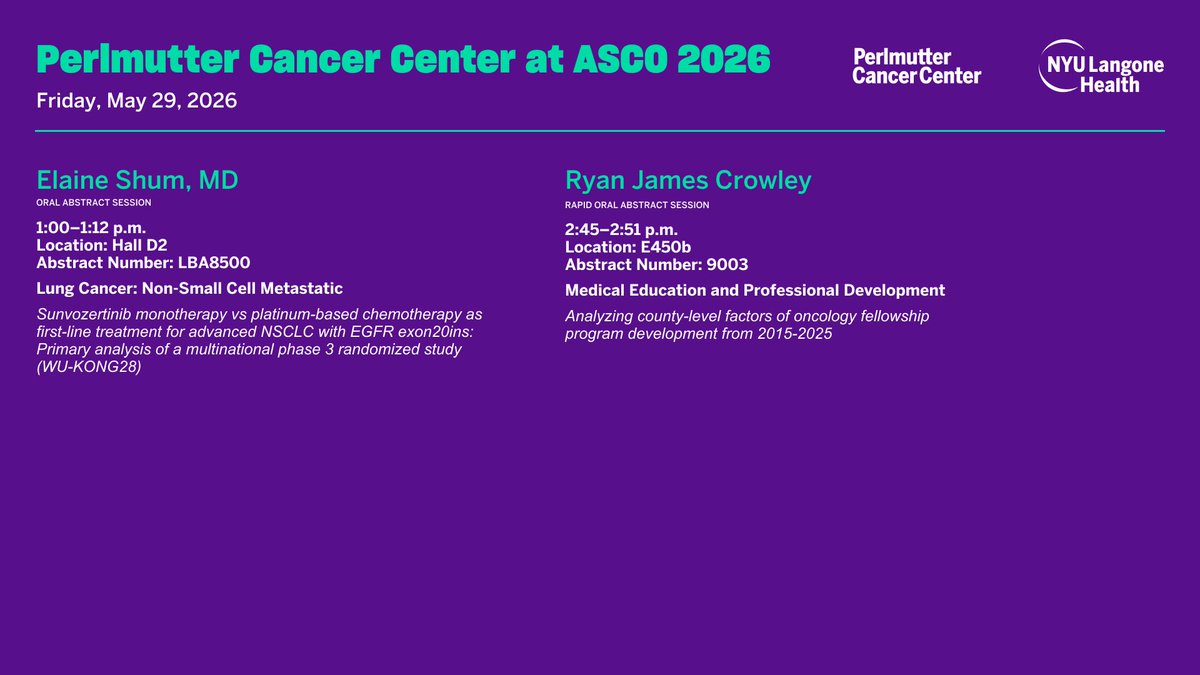 JohnPLeonardMD's tweet photo. Excited to get started at #ASCO26 with @Perlmutter_CC @nyulangone activities! https://t.co/qzeJJYQi7H