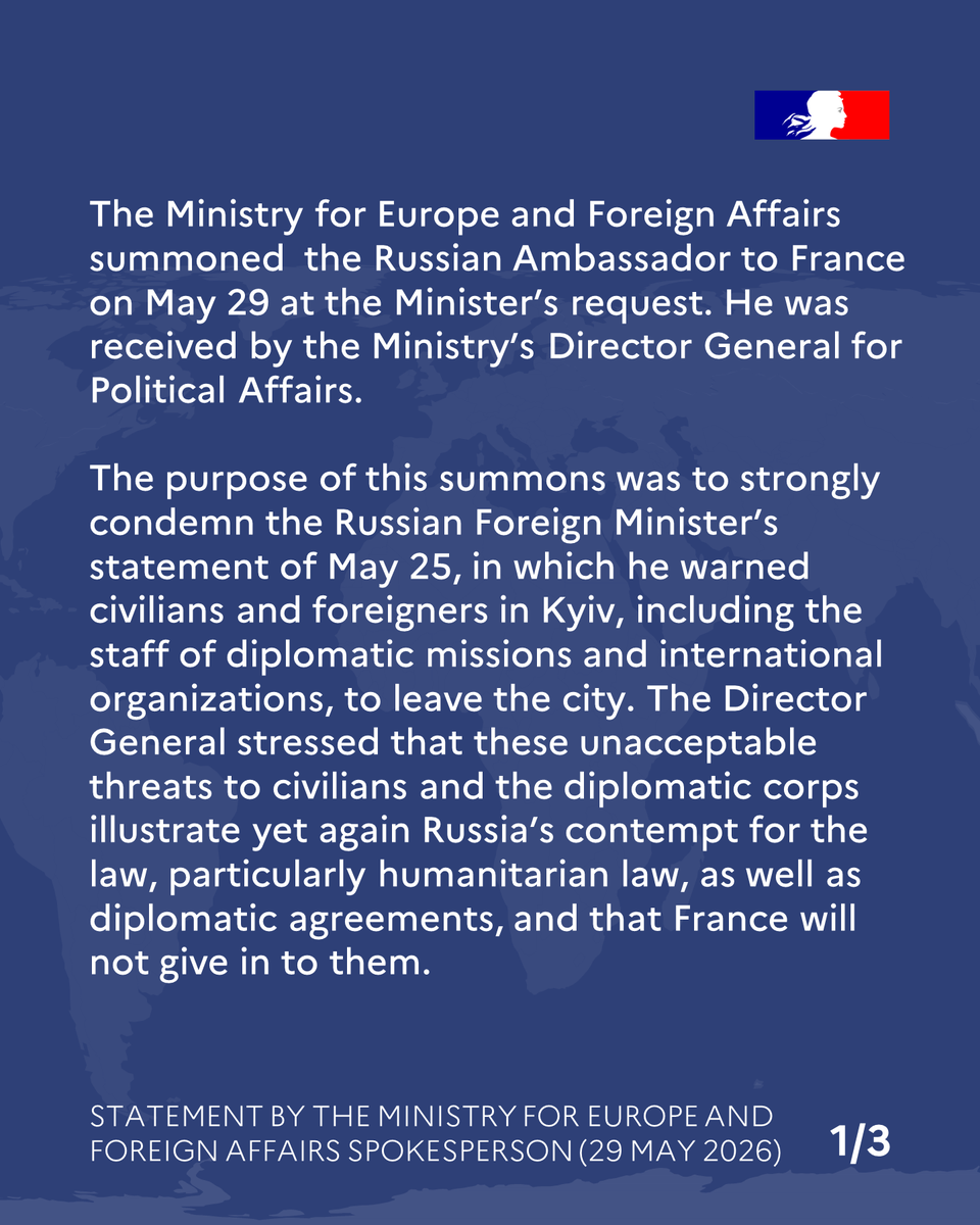 francediplo_EN's tweet photo. #Russia | Summoning of the Ambassador. https://t.co/q1frIIQimt