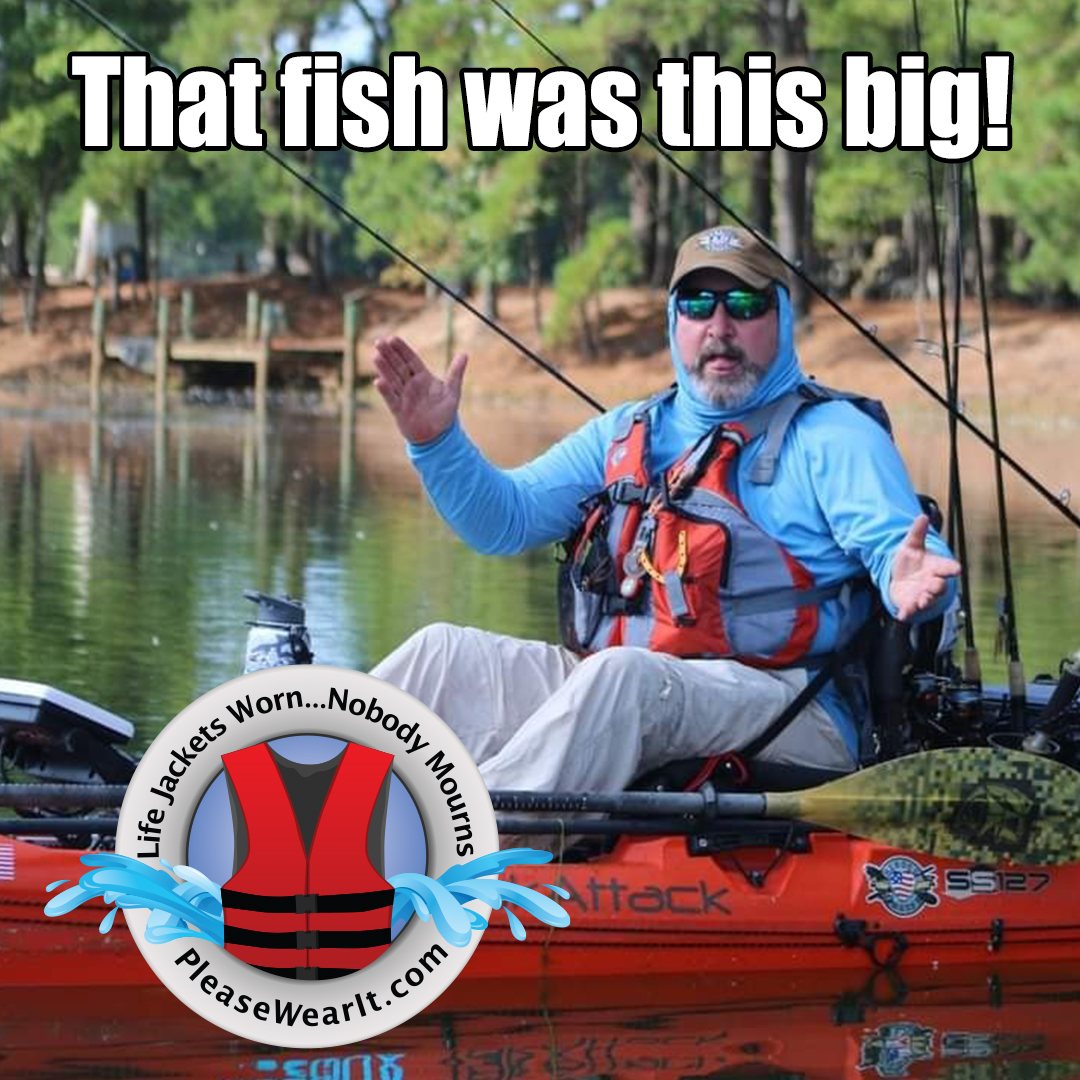 CorpsNewEngland's tweet photo. Fishing is a lot of fun even when a big fish gets away. Please play it safe and always wear a life jacket when fishing from a kayak, boat, the shore, or a dock. @pleasewearit https://t.co/Fifv2pZuqy