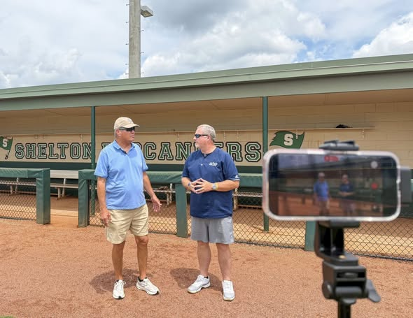 ahsaaradio's tweet photo. The Drive Safe Alabama On the Road with the AHSAA presented by the Alabama Community College System recently visited Shelton State Community College.
Thanks to Coach Bobby Sprowl and ACCC Player of the Year Griffin Rardin for joining us to discuss their school and season. https://t.co/jTxLJt58B0