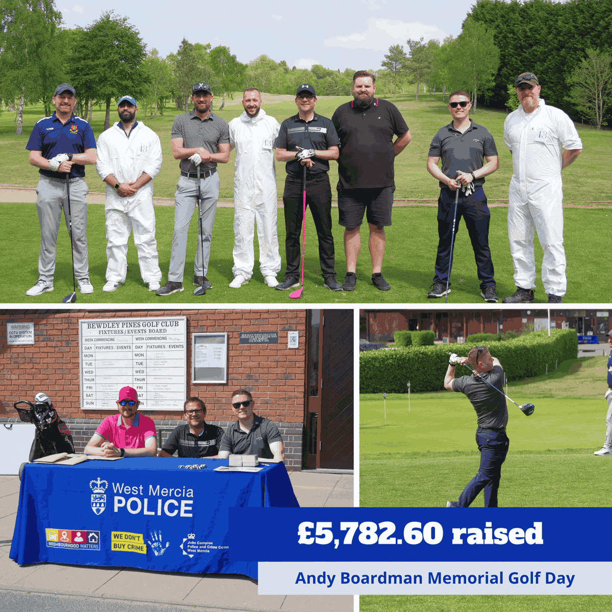UK_COPS's tweet photo. A huge thank you to Russ and everyone at West Mercia Police for organising the Andy Boardman Memorial Golf Day.

An incredible £5,782.60 was raised for COPS, with representatives attending from all the services Andy proudly served for. ⛳️💙 https://t.co/Xa1Q0MX7eA