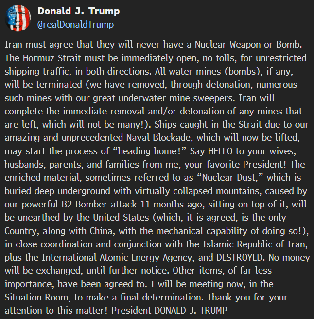 JavierBlas's tweet photo. President Trump says he's "meeting now, in the Situation Room, to make a final determination" on a deal with Iran. https://t.co/CtPqrhtpCj