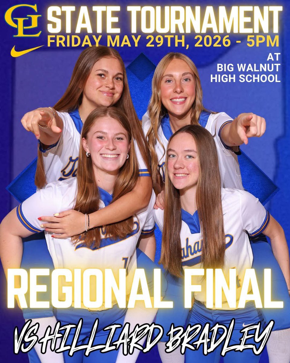 GLHSsoftball's tweet photo. #tournamentgameday #regionalsemifinal #GoLions

📆 Friday, May 29th, 2026
🆚 Hilliard Bradley Jaguars
🏟 Big Walnut Turf Softball Field
⏰ 5pm
🏫 Big Walnut High School
📍 713 Miller Dr, Sunbury, OH 43074
🎟️ TICKETS 
https://t.co/ZT721ElvZq 
✏️ GameChanger: Varsity: GLHS Lions (Unofficial)
👥 Varsity Tournament Neutral Site Game

@GLHS_Athletics