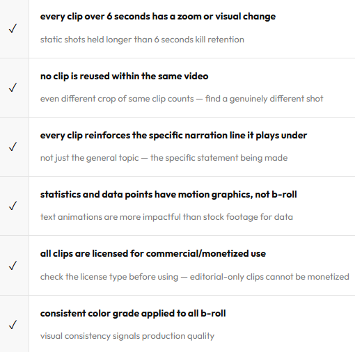saimagnate's tweet photo. b-roll quality checklist https://t.co/WThPUTstds