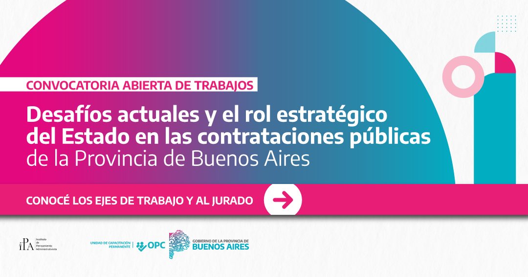 ContratacionPBA's tweet photo. 📢 CONVOCATORIA ABIERTA DE TRABAJOS 

Convocamos a la presentación de artículos, ensayos y trabajos académicos vinculados a las contrataciones públicas.

🗓️ Tenés tiempo para presentar tu trabajo hasta el 31 de agosto de 2026.

👉 Más info: https://t.co/Pft6RCxOBM https://t.co/pjn7BlBazL