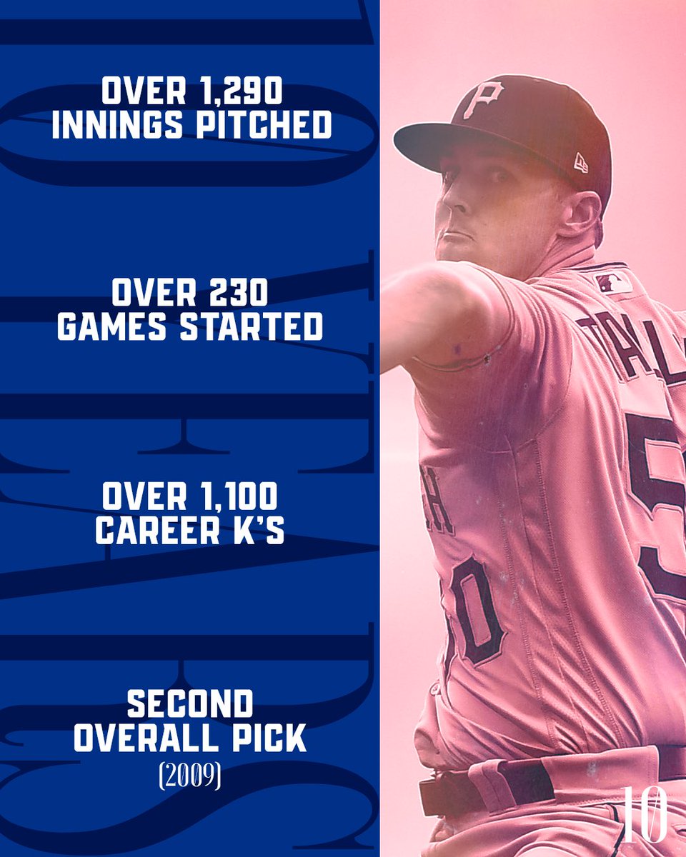 MLBPA's tweet photo. Jameson Taillon, the second overall pick in the 2010 MLB draft out of  The Woodlands High School in Texas, began his career with the Pirates before stints on the mound for the Yankees and Cubs. The Texan has struck out more than 1,100 batters in over 230 starts throughout his 10 years in the majors. Congratulations, Jameson!