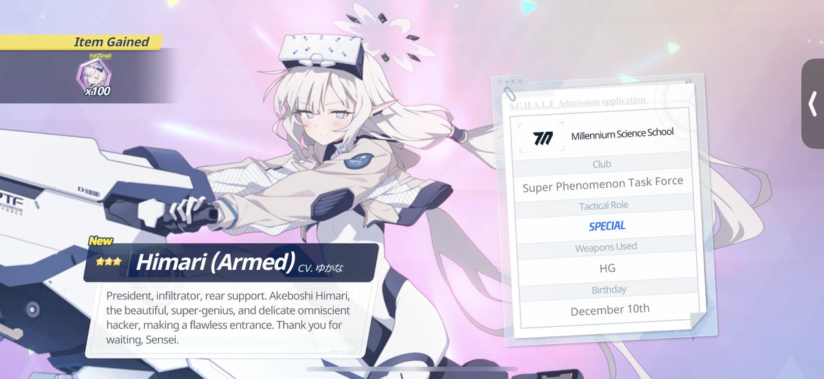 ValenRvtuber's tweet photo. Went back to blue archive and insta pulled the new unit. Thank fuck toki is free https://t.co/MSb2JEbhg1