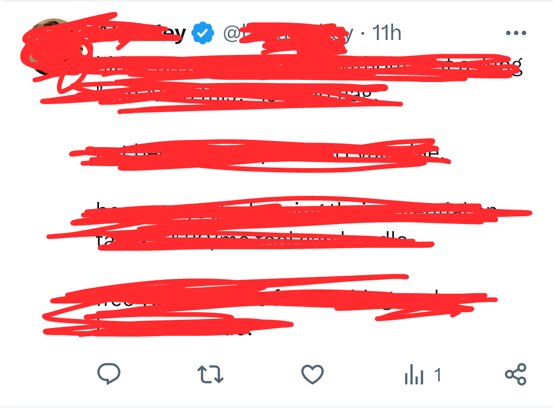 BackInCommand's tweet photo. What has this guy done wrong😭😭??
Even with Blue tick, thousands of followers, relevant content, just 1 view? Crazy! https://t.co/95q7SofFAj