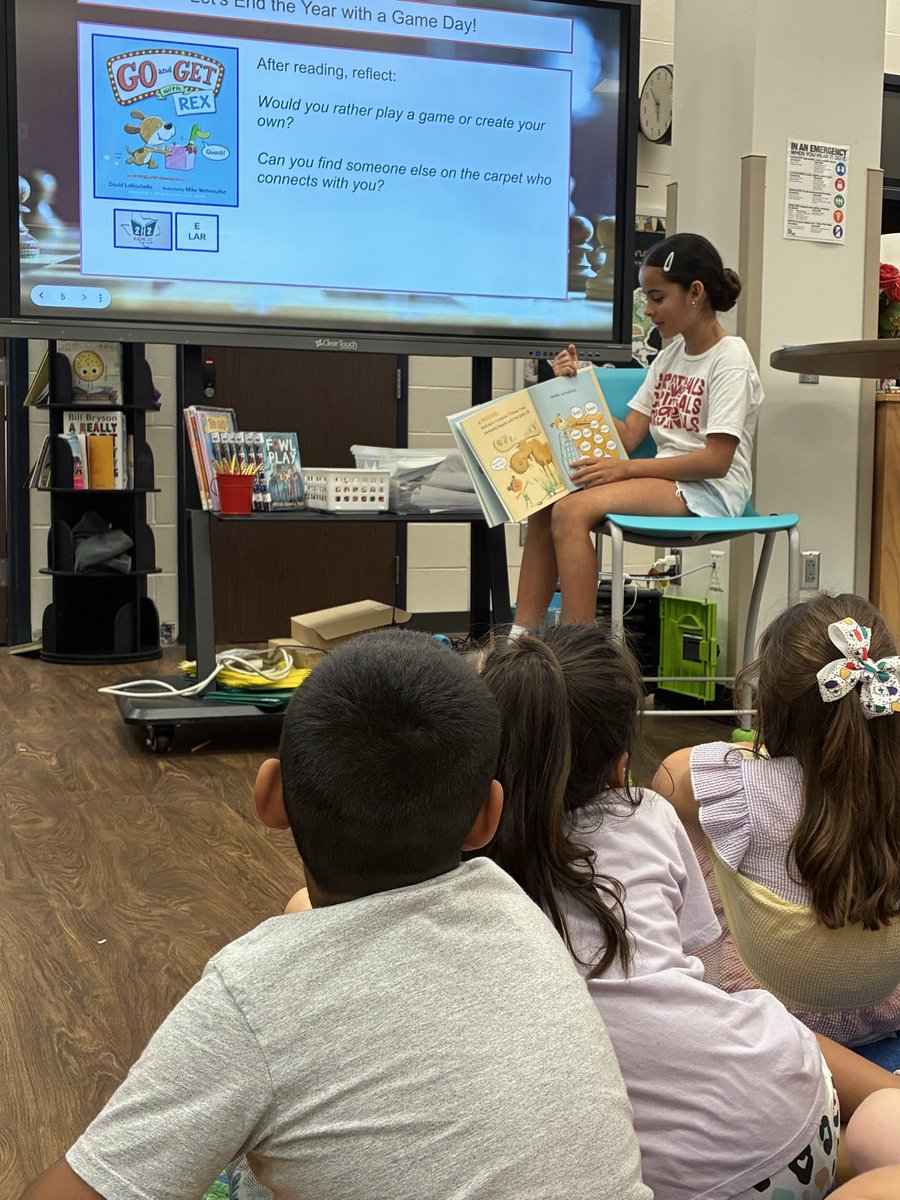 MissAndrew_FCE's tweet photo. Happy last day of the school year! As we wind down, I want to share a final post of how our departing 5th graders (and one noteworthy 3rd grader) shined in the library as readers and code-crackers during our last week of learning. @HumbleISD_FCE @HumbleISD_lib #CardinalPride https://t.co/ggxYUhGlid