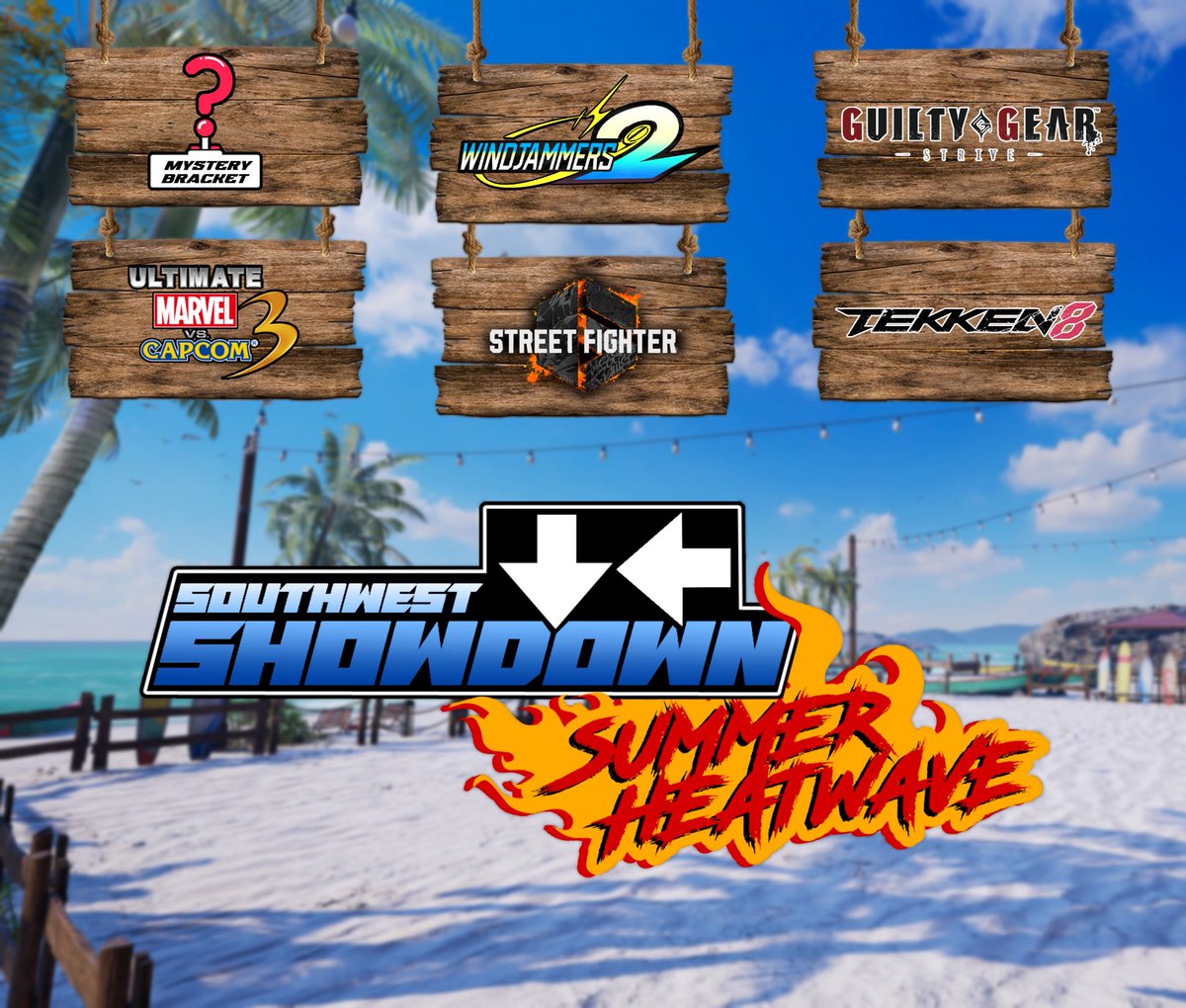 SWFLFGC's tweet photo. ANNOUNCEMENT: Southwest Showdown: Summer Heatwave will take place on July 11, 2026! Here is our game line up for this event! Registration is now open and will close July 10, 2026 at 10pm. Sign up here: https://t.co/1jkIdmBD0w https://t.co/AmmpWCGRFB
