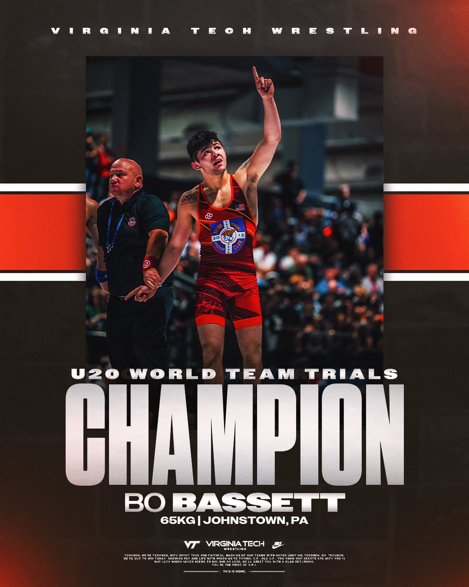 HokiesWrestling's tweet photo. 𝐁𝐨 𝐁𝐚𝐬𝐬𝐞𝐭𝐭 𝐓𝐫𝐢𝐟𝐞𝐜𝐭𝐚

The generational run continues! Bo Bassett completes the Triple Crown and makes his third World Team of the year. He just lives for this.

#ALLINALLTHETIME #Hokies 🦃 https://t.co/nIbkEzkEra