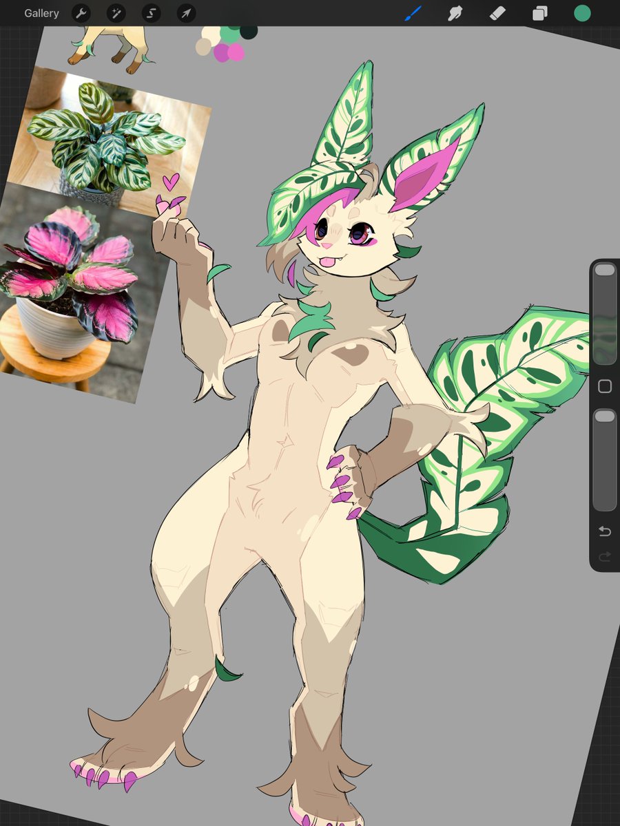 badC4T's tweet photo. Fruity and floral🍓🍊🌸🪴

Calathea Leafeon and ice pop Glaceon! https://t.co/lKvTfrZh8D