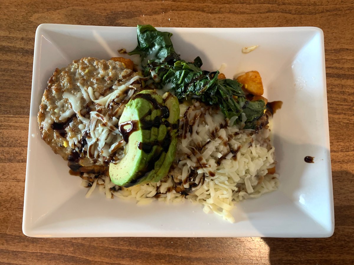 FoodTalkSTL's tweet photo. Had the Cali Breakfast at Ukraft in Chesterfield today. It was good! (Scrambled eggs under the sausage patties.) https://t.co/kRLpYmq2nc