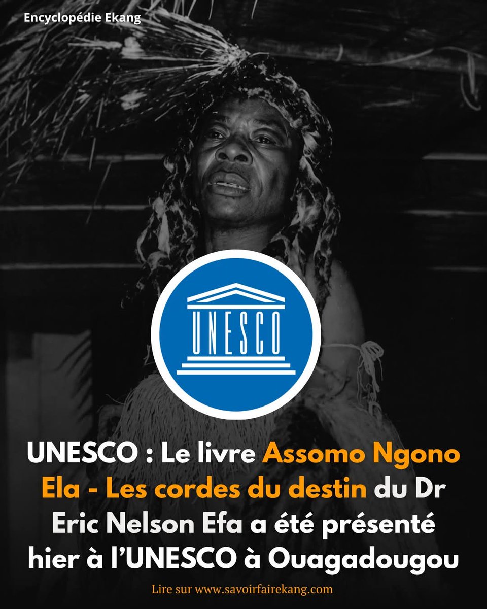 237Code's tweet photo. 🔔𝗔𝗦𝗦𝗢𝗠𝗢 𝗡𝗚𝗢𝗡𝗢 𝗘𝗟𝗔 𝗔 𝗟’𝗨𝗡𝗘𝗦𝗖𝗢 

Dans le cadre de ce colloque, le Dr Eric Nelson Efa a animé, le vendredi 22 mai, une conférence pour présenter son ouvrage fraîchement paru : Les cordes du destin, entre vie, suspicions et talent d’Assomo Ngono Ela. https://t.co/J4Qo2xGy99