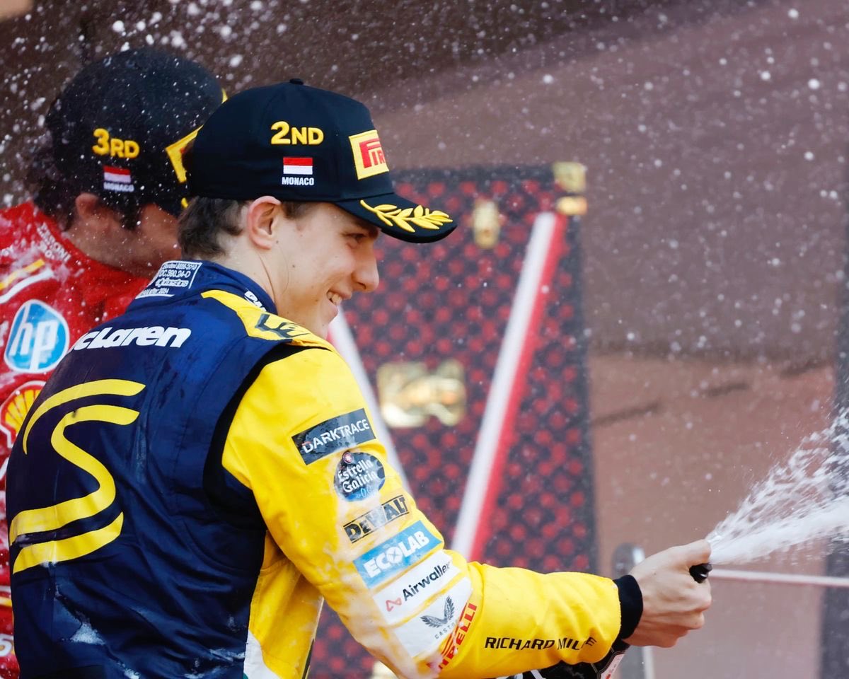 a_kkul's tweet photo. oh my spunch celebrating his first monaco podium 🥹💛 https://t.co/FNDfFsdoYo