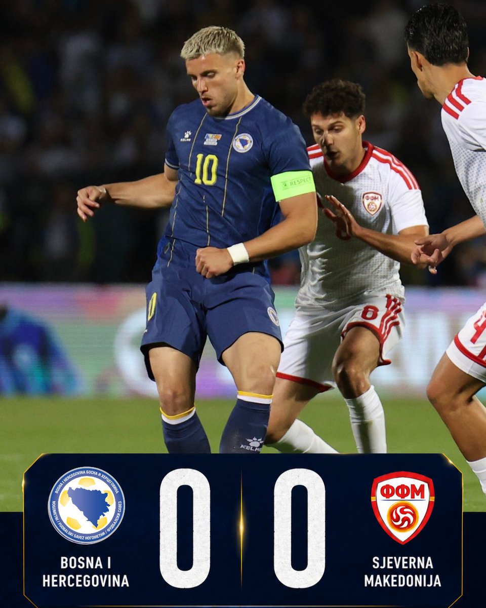 NFSBiH's tweet photo. 🇧🇦🆚🇲🇰 Završena je prijateljska utakmica između Bosne i Hercegovine i Sjeverne Makedonije.

#NFSBiH #zmajevi #FIFAWorldCup2026 #dreambigdreambih https://t.co/1nQt4UKSpJ