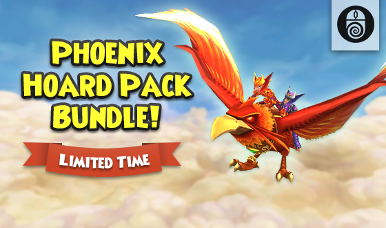 Wizard101's tweet photo. Make a fiery entrance! 🔥

The Phoenix Hoard Pack Bundle is here and gives you 12 Phoenix Hoard Packs for the price of 10! Don't miss out - this pack bundle will leave the PC Crown Shop on 5/31! #Wizard101 https://t.co/hSiLol33bs