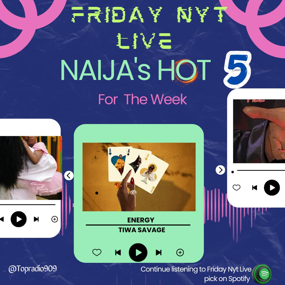 topradio909's tweet photo. #FeelGoodMusic #FridayNytLive #NaijasHot5 with @IamStanzworld x @Iamlumi007 X @Okkeeeyy
@ NO2, ENERGY by @TiwaSavage ft. @WANDECOAL & @mavoswago
https://t.co/dNcr1smSjL https://t.co/IWLgtzxYpw