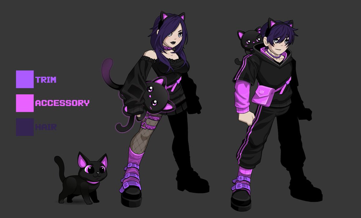 Alina_AE's tweet photo. 🙀 Nine lives. 
😼 Zero apologies.
😻 Because nothing's too cute to be evil.

The rare color-customizable, City Strays Fit set drops into your Featured Gear Shop tonight at https://t.co/m5csV5Tgi7! https://t.co/nhDWGUKkZb