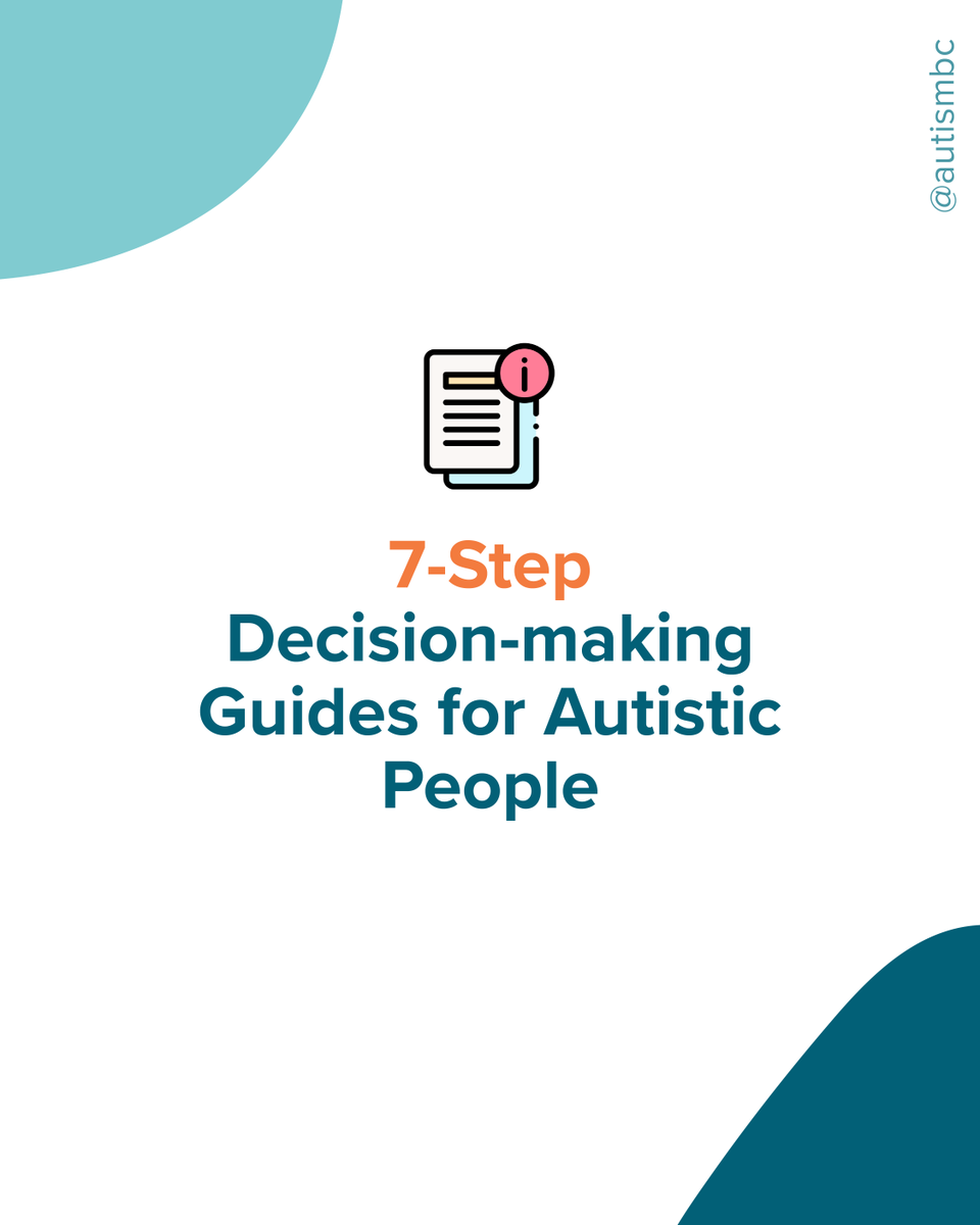 autismbc's tweet photo. Our  blog post, "Decision-making Guides for Autistic People," is packed with practical tools and insights to make decision-making smoother and simpler. From individual strategies to caregiver resources, we've got you covered. 

https://t.co/93v5iz0I1v https://t.co/cumZjvLWsm
