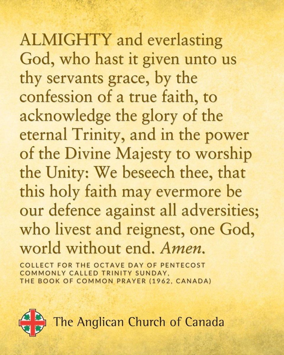 generalsynod's tweet photo. On this the First Sunday after Pentecost, also called Trinity Sunday, we give thanks for the eternal Trinity: Father, Son and Holy Spirit, one God in three persons. May God’s holy Unity unite us all. https://t.co/PN3HEvxBZq