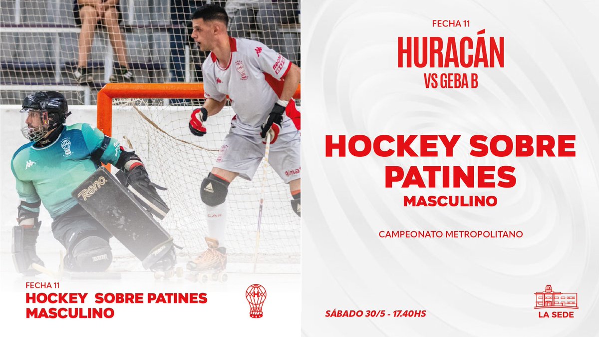 huracandeportes's tweet photo. #Huracán 🎈 #HockeySobrePatines
🏑 Este sábado 30/5 la Primera del Masculino del Globo se enfrentará a #GEBAB por la #Fecha11 del Torneo Apertura del Campeonato Metropolitano desde las 17:40, en la Sede Social https://t.co/bCP3TgVdVj